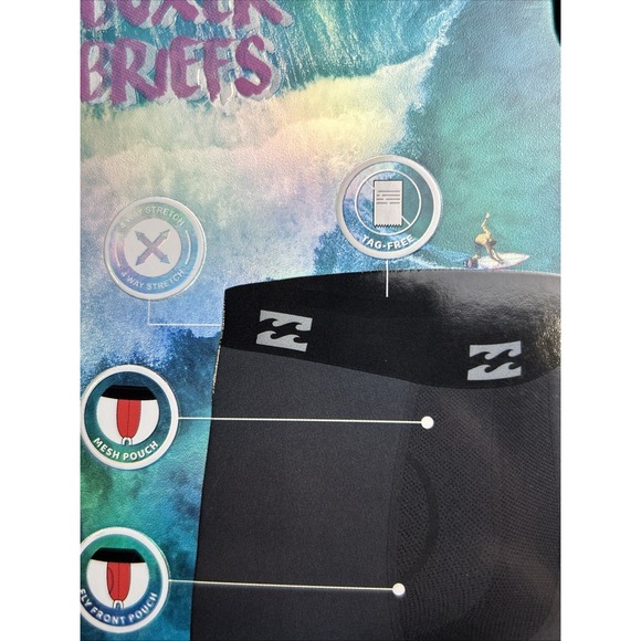 Billabong Performance Mesh Microfiber Boxer Briefs 4 Pack Men's Size XL - Picture 6 of 9